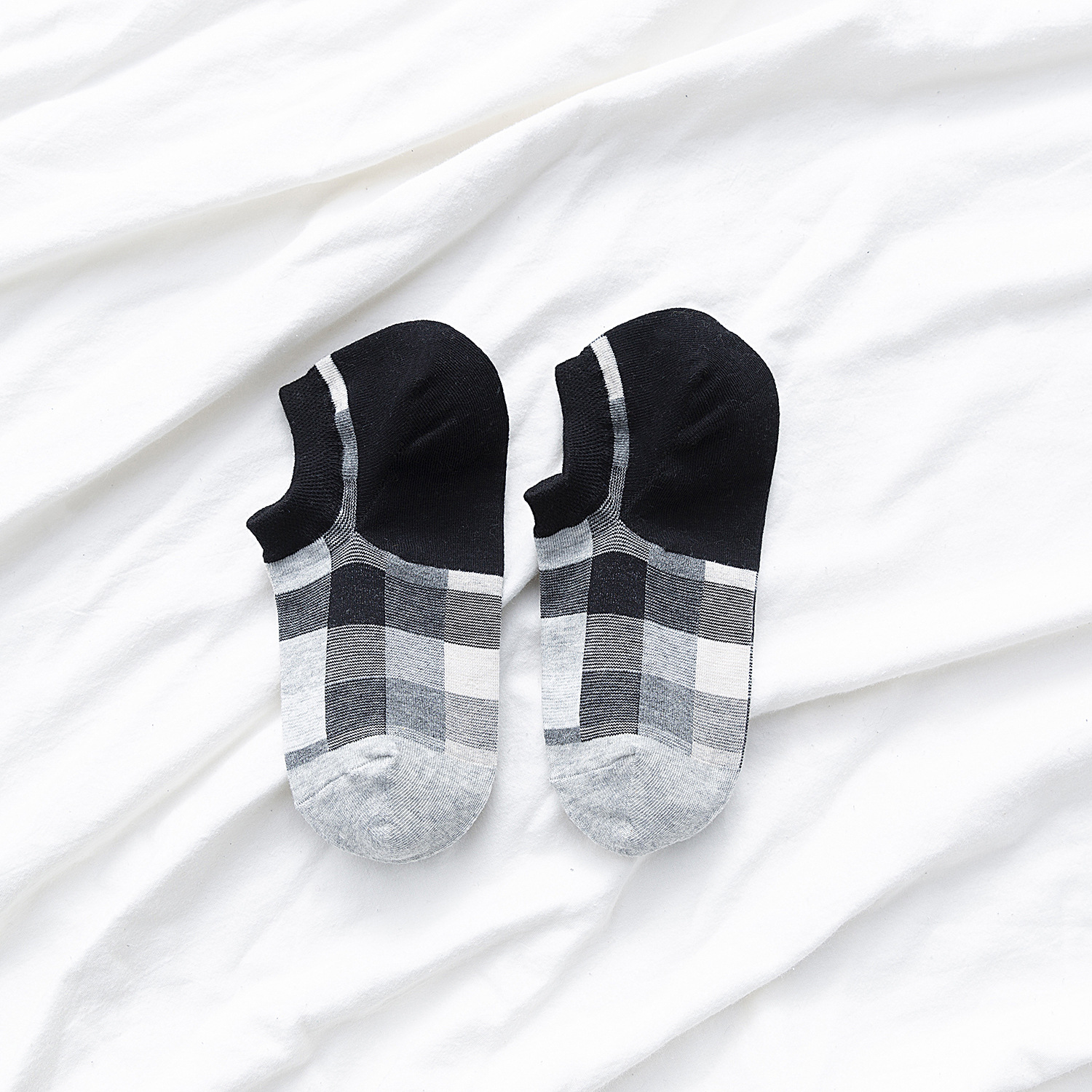 2020 Spring And Summer Ms. Cotton Socks Socks Department Of Wild Cotton Gradient Plaid Socks Female College Wind